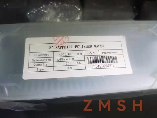 4-calowe dostosowane wafle szafirowe z osią do wzrostu epitaksjalnego 430um SSP DSP
