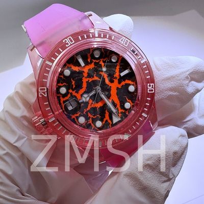 Wyrosła w laboratorium Sakura Pink Sapphire Watch Case Luksusowy odporny na zadrapania