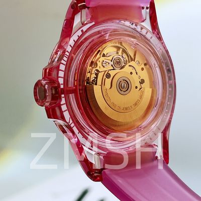 Wyrosła w laboratorium Sakura Pink Sapphire Watch Case Luksusowy odporny na zadrapania