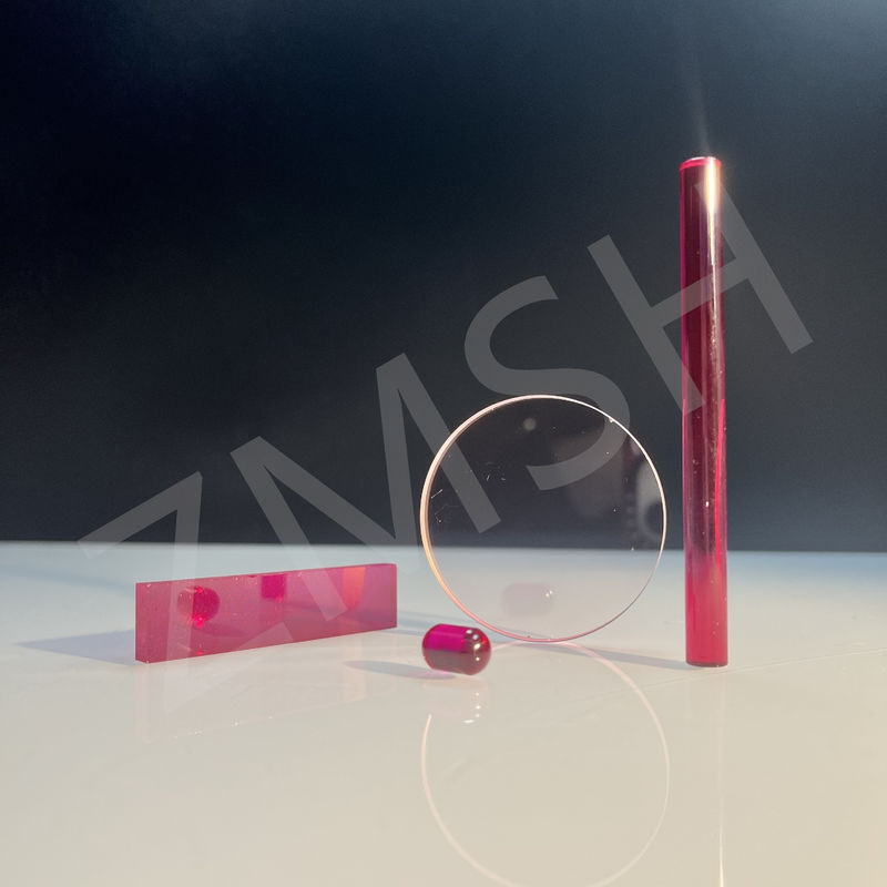 Cr Al2O3 Ruby Rod Sapphire Laser Single Crystal Optical Rod Zastosowany rozmiar Pakiet bezpieczeństwa